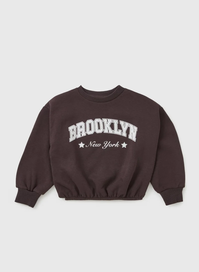 ماتلان Girls Brown Brooklyn Sweatshirt